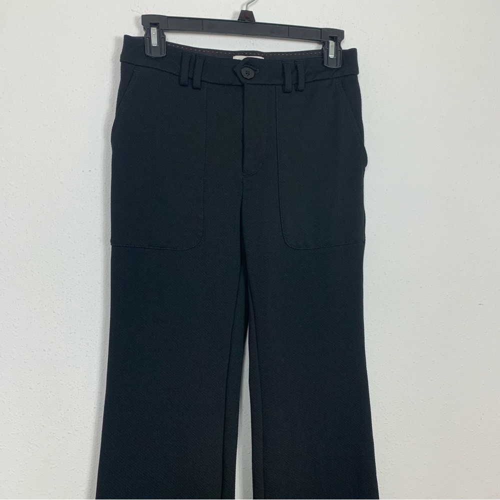 Anthropologie The Essential Flare Trouser Black Pant Business Casual Office Sz 2 - Picture 4 of 10